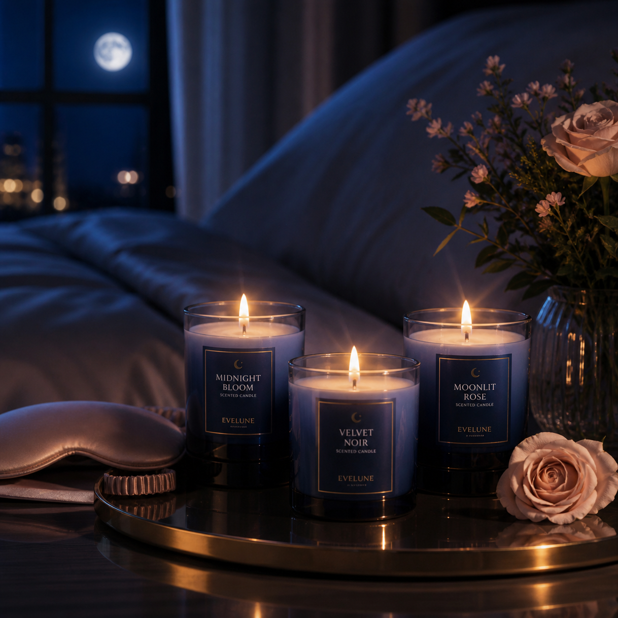 Moonlit Rose Candle by Evelune