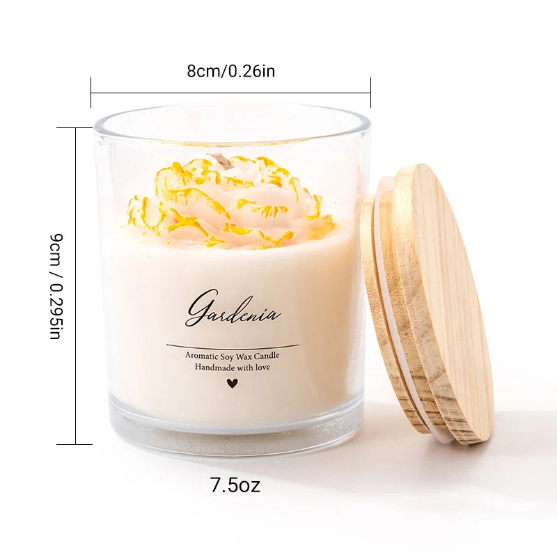 Lavender Floral Glass Jar Scented Candle