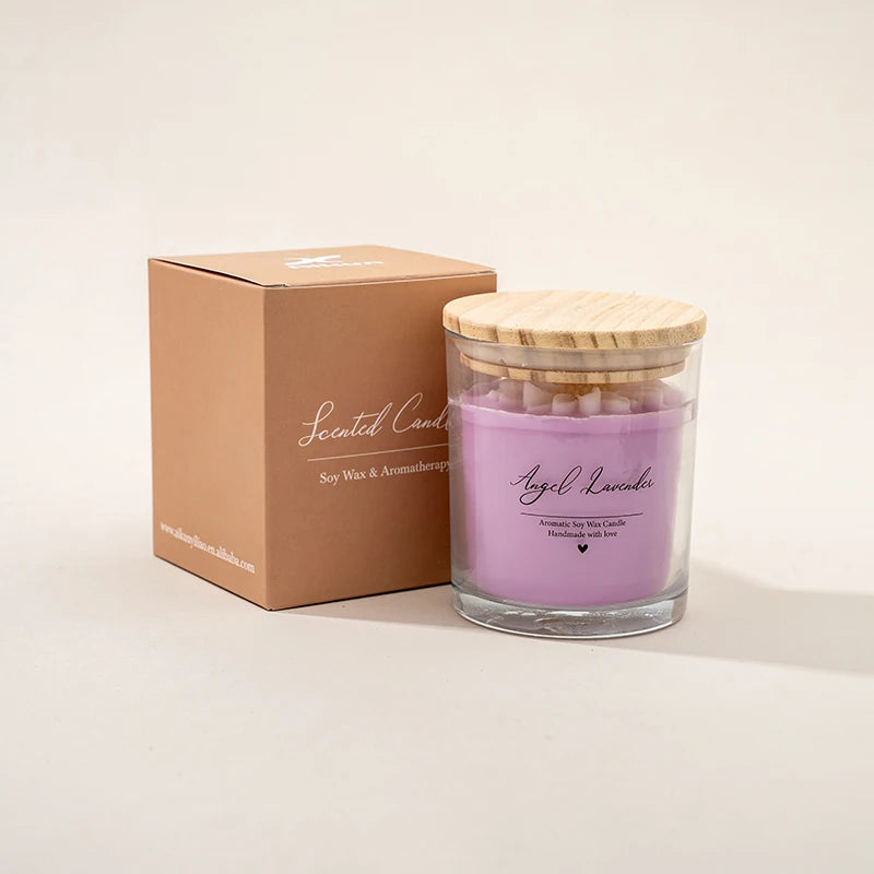 Lavender Floral Glass Jar Scented Candle